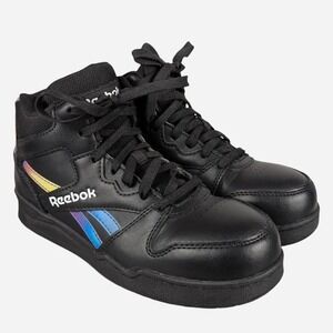 Reebok Work EH Composite Toe High Top Black Iridescent Size 6